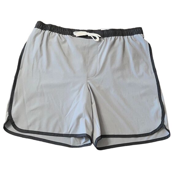 SONOMA Swim Trunks XL Gray Black Zip Pocket Drawstring Stretch Waistband Mesh - Picture 3 of 15